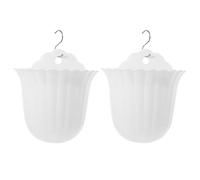 Gadpiparty 2 pièces Lot de Pots à Suspendre Muraux Blancs Jardinières Murales Intérieures Minimalistes Drainage Supports pour Plantes Vertes Décoration Murale Salon et Balcon