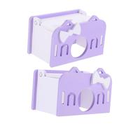 Gadpiparty 2 pièces Maisonnette Plastique Résistante pour Hamster et Petits Rongeurs Abri Mignon Anti-Morsure Nid Confortable et Lot de Petit Modèle Refuge Sécurisé pour Cochon et Hérisson