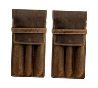 Gadpiparty 2 Pièces Manche en Cuir Couverture Stylo Protecteur Petit Poche en Écrivant Plumier Sac Fantaisie Titulaire Étui à Crayons Décoratif Cuir De Cheval Fou Café