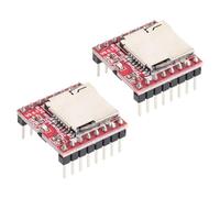 Gadpiparty 2 Pièces Module Lecteur Mp3 Programmable Rouge en Plastique avec Composants Électroniques, Lecture Locale pour Configurations Audio Électroniques et Modules Musicaux DIY