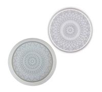 Gadpiparty 2 Pièces Moule à Sous Silicone pour Époxy Moule Réutilisable pour Création de Sous Verres Décoratifs Diy Artisanat Maison et Événements