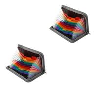 Gadpiparty 2 Pièces Organisateur de Fichiers Accordéon Format Porte Documents Extensible avec Compartiments Rangement Pratique pour Bureau Maison et École Gris avec Intérieur Arc Ciel