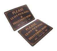 Gadpiparty 2 Pièces Panneau de Dépôt de Colis Adhésif en PVC pour Porte | Impression Résistante aux Uv, Surface Épaisse et Antiabrasion, Texte Clair pour Entrée, Maison, Gestion