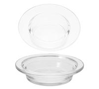Gadpiparty 2 Pièces Plat en Verre Transparent pour Chauffe-Cire, Accessoire Élégant et Rond en Verre, Compatible Divers Appareils, pour Maison et Bureau
