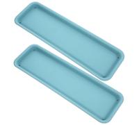 Gadpiparty 2 pièces Plateau de Sucette Rectangulaire Plastique Bac de Drainage Étanche pour Pots de Fleurs Intérieurs Support Épais pour Jardinières Oblongues Protection Sol Fuites