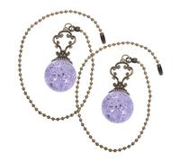 Gadpiparty 2 Pièces Pull Chains For Ceiling Fans With Crystal Ball Pendant Antique Bronze Beaded Chain Extenders For Light Lamps Smooth Operation And Decorative Hanging Ceiling Fan Pull