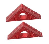 Gadpiparty 2 pièces Règle de Charpentier Triangulaire Aluminium Outil Multifonction pour Mesures Précises Angles et Hauteurs Double Échelle Métrique et Impériale pour Menuiserie et Bricolage
