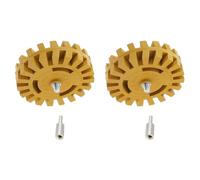 Gadpiparty 2 Pièces Roue à Gomme Pneumatique 4 Pouces pour Enlèvement de Colle et Autocollants, Roue de Polissage en Caoutchouc Solide pour Perceuse Électrique, Accessoire Outillage