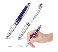 Gadpiparty 2 pièces Stylos à Bille Lumineux avec Stylet Capacitif et Lampe de Poche Design Élégant Polyvalent pour Bureau et