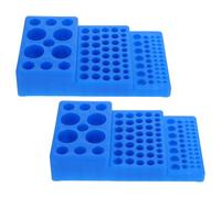 Gadpiparty 2 Pièces Support de Laboratoire Bleu en Pp pour Tubes à Essai Microcentrifuges, 92 Emplacements Multi-tailles pour Organisation Stable et Gain D'espace
