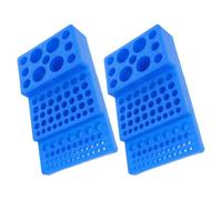 Gadpiparty 2 Pièces Support de Tubes à Essai en Plastique Bleu 92 Trous, Compatible Multi-tailles de 5,8 à 29,5mm, pour Organisation Stable et Tâches de Laboratoire Biomédical