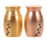 Gadpiparty 2 pièces Urne pour Animaux de Compagnie Métal Urnes Souvenir Petites pour Cendres de Chien Boîte Funéraire Élégante pour Crémation de Chiot Coffret Mémoire Résistant et Compact