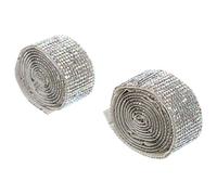Gadpiparty 2 Rouleaux Ruban Autocollant Strass Brillant pour Décorations Diy Mariages et Artisanat