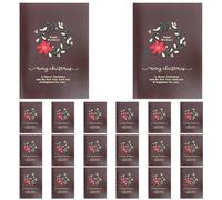 Gadpiparty 20 Cartes de Vœux de Noël Vintage avec Enveloppes Papier Intérieur Vierge pour Messages Personnalisés Série Rétro Motif Moufles et Couronne Lot Fête 20 Pièces