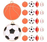 Gadpiparty 20 pièces Charms Sportifs Alliage pour Création de Bijoux Pendentifs de Baseball Basketball Football et Rugby pour DIY Accessoires de Bijoux