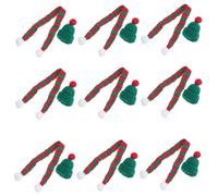 Gadpiparty 20 Pièces Mini Knit Hat and Scarf Set for Crafts Small Soft Woolen Christmas Hats and Knit Scarves Tiny Christmas Doll Accessories for DIY Decorations
