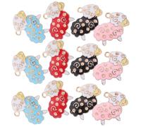 Gadpiparty 20 Pièces Pendentif en alliage mouton porte-clés faisant des découvertes mignon charmes d'animaux accessoires pendentifs à breloques en émail charmes en émail