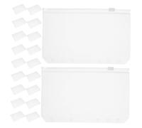 Gadpiparty 20 Pièces Pochettes Perforées avec Fermeture Éclair Lot de Pochettes Réutilisables pour Classeurs à Anneaux Inserts pour Budget Cartes et Rangement Sécurisé