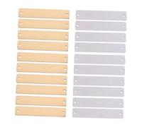 Gadpiparty 20 Pièces Rectangular Stainless Steel Stamping Tag Pendants Blank Metal Bar For Diy Jewelry Craft Durable Lightweight Engraving Bars With Double Holes