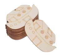 Gadpiparty 20 Pièces Wood Sailboat Slices Unfinished For DIY Crafts With Holes And Ropes Nautical Ocean Theme Hanging Ornaments For Painting And Decoration