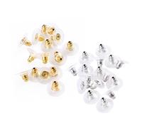 Gadpiparty 200pièces Fermoirs Boucles Oreilles Clips Coussinets Or Argent Anti-allergiques Antirouille Petits