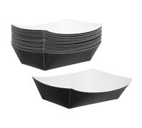 Gadpiparty 20pièces Plateaux Jetables Papier Kraft Boîtes à Lunch sans Pli Résistantes à Eau Huile pour Hot Dogs Ailes de Poulet Barbecue et Plats à Emporter Légères et Couleur Aléatoire