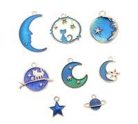 Gadpiparty 24pièces Pendentifs Diy Alliage Lot Pour Bracelets Et Colliers Motif Lune Étoile Et Tellurion Bijoux