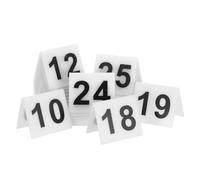 Gadpiparty 25 Pièces Numéros de Table Mariage 1 à 25 en Acrylique | Cartes V Stables, Base Plate, Bords Arrondis, Blanc, pour Restaurant et Réception