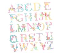 Gadpiparty 26 Pièces Patches Brodés de Lettres à Thermocoller de Ornements Anglais pour Vêtements Accessoires Diy Fleurs