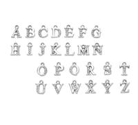 Gadpiparty 26 Pièces Pendentifs Alphabet Décoratifs Alliage avec Strass de Lettres Majuscules pour Création de Bijoux Diy Accessoires Élégants et Amusants