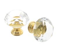 Gadpiparty 2pcs Boutons en Cristal pour Tiroirs et Poignées de Meuble en Alliage de Zinc, Installation Facile, Prise Sécurisée, Design Élégant pour Chambre et Salle de Bain