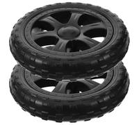 Gadpiparty 2pcs Roues de Rechange pour Chariot de Supermarché en Plastique Noir, Résistance à L'usure, Forte Capacité de Charge, Espacement des Trous 8mm, pour Caddie Pliable de Courses