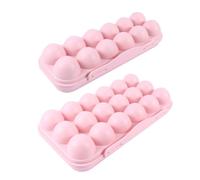 Gadpiparty 2pièces Boîte De Rangement à Empilable Avec Couvercle Et Compartiments Pour Réfrigérateur Et De Place Rose
