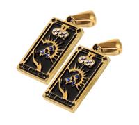 Gadpiparty 2pièces Breloque Pendentif Style Ancien Carte De Tarot Pour Fabrication Bijoux Breloque Suspendre Porte-clés Collier Faire Soi-même