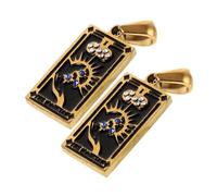 Gadpiparty 2pièces Breloques Rétro Pour Fabrication De Bijoux Style Ancien Carte De Tarot à Suspendre Pour Collier Et Porte-clés