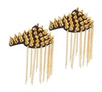 Gadpiparty 2pièces Épaulettes à Pompon Fer Chaîne Accessoires Vestimentaires Vintage Pour Uniforme Et Costume