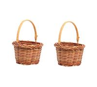 Gadpiparty 2pièces Panier Mini Décoratif Tressé Panier Créatif Pour Activités De Pâques Décoration De Bureau Et Maison Couleur Marron