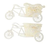 Gadpiparty 2pièces Tricycle Avec Panier Rotin Décoration Intérieur Panier De Fleurs Pour Tricycle Décoration De Maison