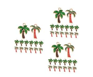 Gadpiparty 3 Ensembles Hawaii Style Diy Jewelry Accessories Set Alloy Necklace Earring Pendants With And Pearl Palm Tree Charms Unique Craft Materials For Party And Cosplay 20 Pièces * 3