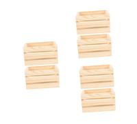 Gadpiparty 3 Ensembles Lot De Caisses Miniatures Pour Maison De Poupée Paniers De Rangement Compacts Pin Pour Décor Et Stockage Aliments Miniatures 2 Pièces * 3