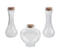 Gadpiparty 3 Pièces Bocal de Cérémonie du Sable de Mariage, Bocal Souvenir en Verre et Bois, Forme Cœur, pour Souvenirs de Voyage, Enterrement de Vie de Jeune Fille et Anniversaires
