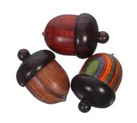 Gadpiparty 3 Pièces Boîte à Chêne Bois Coffret Porte-huile Essentielle Portable avec Charme Gland Naturel Boîte de Rangement Scellée pour Bijoux et Petits Objets Organisateur Compact pour