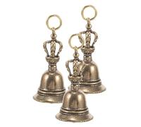 Gadpiparty 3 pièces Clochettes Miniatures Laiton Vintage pour Porte-clés et Sacs à Dos Pendentifs Suspendus Rustiques pour Décoration Noël et Bricolage