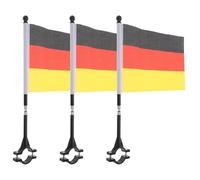 Gadpiparty 3 Pièces Drapeau Décoloration Facile Support à Allemand Installer Vélo Tissu Plastique la Résistant en pour Sécurité et Publicité en Cyclisme