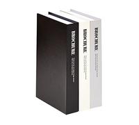 Gadpiparty 3 Pièces Faux Livre Modèle Décoratif Faux Livre Artificiel Livre Affichage Ornement Photographie Accessoires pour La Maison Café Thé Boutique Table Étagère Décor Blanc Noir