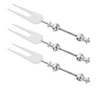 Gadpiparty 3 pièces Fourchettes à Fruits Inox Set avec Perles Décoratives DIY Fourchettes Apéritif Portables pour Cocktail Salade Dessert et Fromage