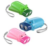 Gadpiparty 3 Pièces Lampe Torche Portable à Pression Manuelle Design Cochon Petite Lampe Électrique et Résistante Lot de Couleurs Aléatoires pour Camping et Randonnée