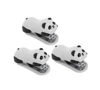 Gadpiparty 3 pièces Mini Agrafeuse Panda Compacte avec Dégrafeur Intégré Agrafeuse de Bureau Portable pour Garçon Fille Étudiants et Enseignants