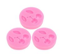 Gadpiparty 3 pièces Moule Silicone Cerise pour Pâte à Sucre Chocolat et Fondant Forme Réaliste de Fruits Flexible et Réutilisable Décoration Gâteau et Cupcake