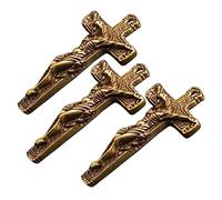 Gadpiparty 3 Pièces Pendentif En Cuivre Avec Accessoires Première Étiqueter Catholique Croix Prière Quoi Saint Communion Colliers Pendentifs De Charme Religieux Pour Golden